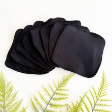 8 Organic Reusable Wipes | Black Jersey & Towelling Baby Wipes | New Baby Gift