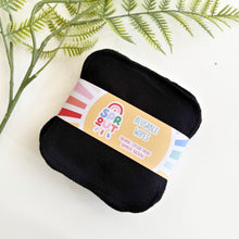 8 Organic Reusable Wipes | Black Jersey & Towelling Baby Wipes | New Baby Gift