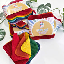 8 Organic Reusable Wipes | Rainbow Corduroy & Towelling Baby Wipes | New Baby Gift