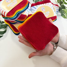 8 Organic Reusable Wipes | Rainbow Corduroy & Towelling Baby Wipes | New Baby Gift