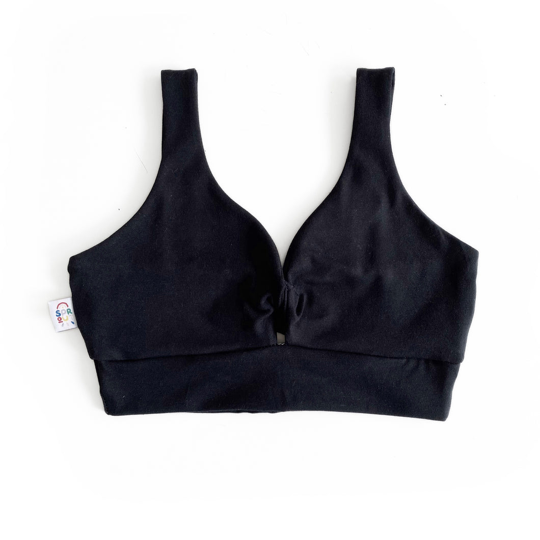 Black Twist Front Bra