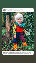organic corduroy colour block dungarees