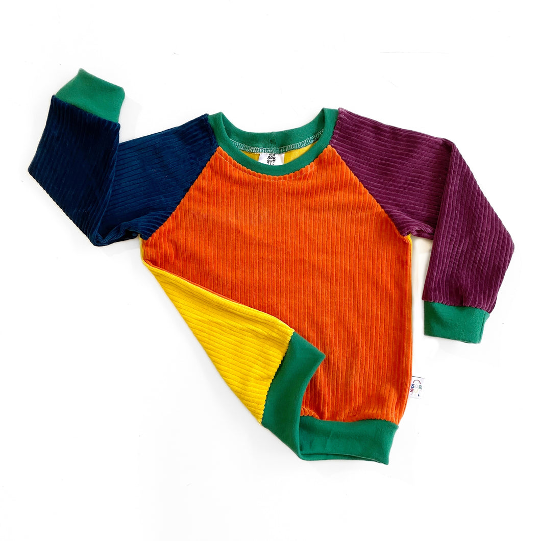 Colour-Block Corduroy Top