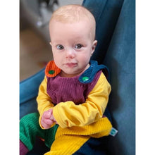 organic corduroy colour block dungarees