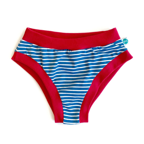 Teal Stripe Adult Pants | Women's Knickers | Organic Cotton Underwear