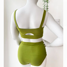 Avocado Green Twist Front Bra