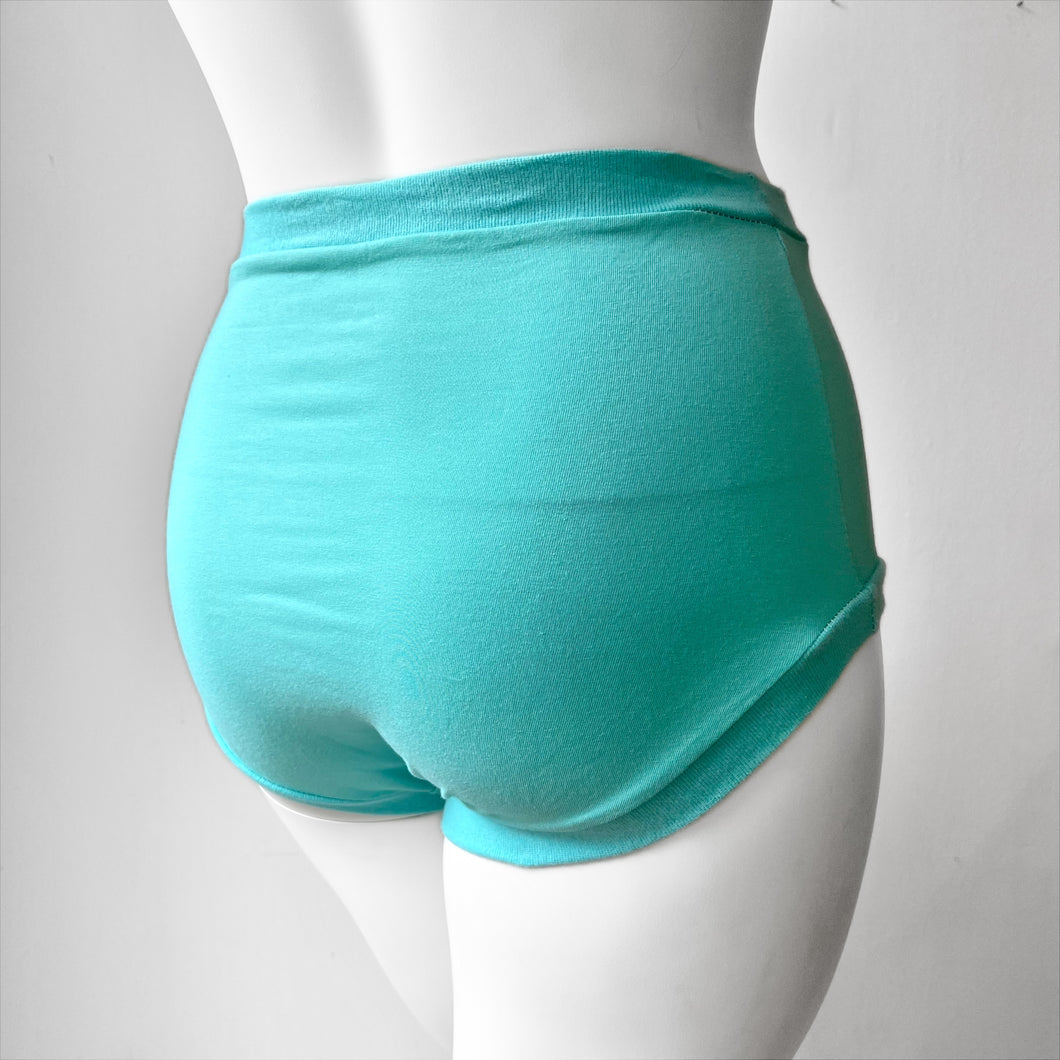 High Waisted Turquoise Adult Pants | Women's Knickers | Organic Cotton Underwear