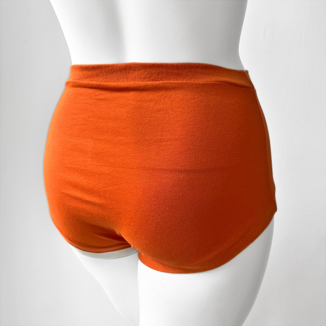 High Waisted Orange Adult Pants | Women's Knickers | Organic Cotton Underwear