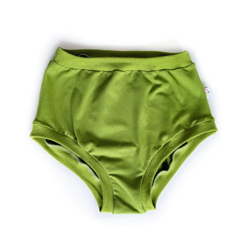 Avocado Green High Waisted Adult Pants | Women's Knickers | Organic Cotton Underwear