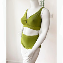 Avocado Green Twist Front Bra