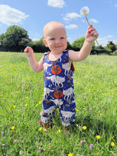 Wolf Organic Dungarees | Kids Unisex Romper | Baby Dungarees