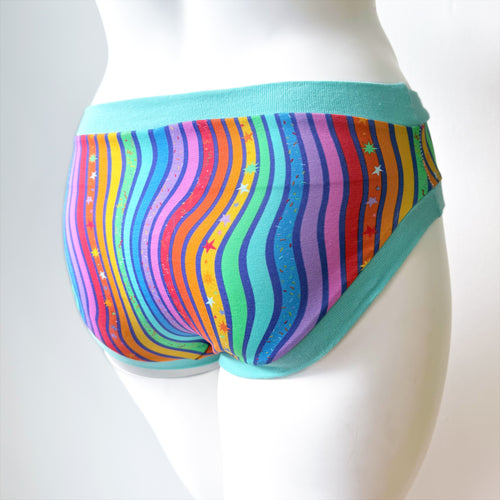 Rainbow Stripe Adult Pants | Women's Knickers | Organic Cotton Underwear