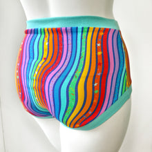 High Waisted Rainbow Stripe Adult Pants | Women's Knickers | Organic Cotton Underwear