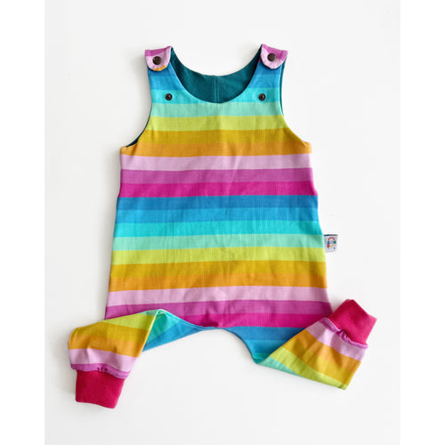 Pastel Stripe Organic Kids Dungarees