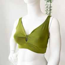 Avocado Green Twist Front Bra