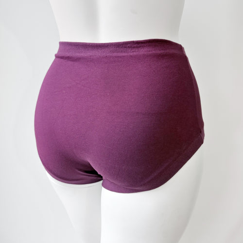 High Waisted Purple Adult Pants | Women's Knickers | Organic Cotton Underwear