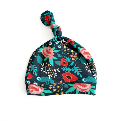 Floral Baby Hat - 0-3 months