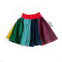 Rainbow Colour-Block Corduroy Skirt