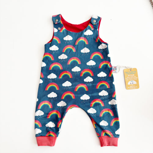 Rainbow Dungarees 3-6m