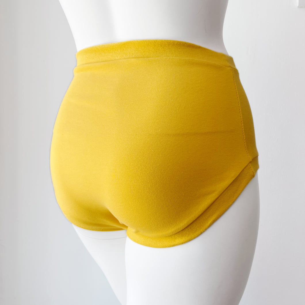 High Waisted Yellow Adult Pants | Women's Knickers | Organic Cotton Underwear
