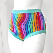 High Waisted Rainbow Stripe Adult Pants | Women's Knickers | Organic Cotton Underwear