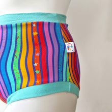 High Waisted Rainbow Stripe Adult Pants | Women's Knickers | Organic Cotton Underwear