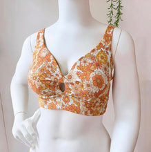 Retro Floral Twist Front Bra