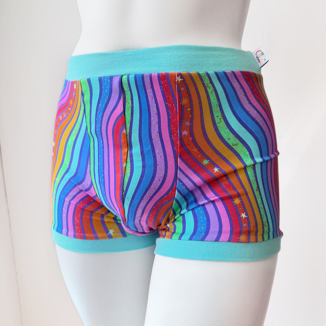 Rainbow Stripe Unisex Boxers | Men’s Women’s Pants | Organic Cotton Underwear