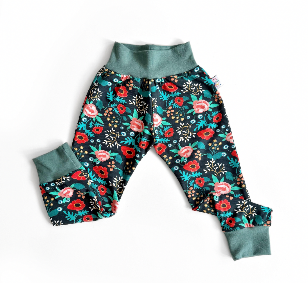 Floral Organic Jersey Leggings | Unisex Kids Clothing | Baby Trousers