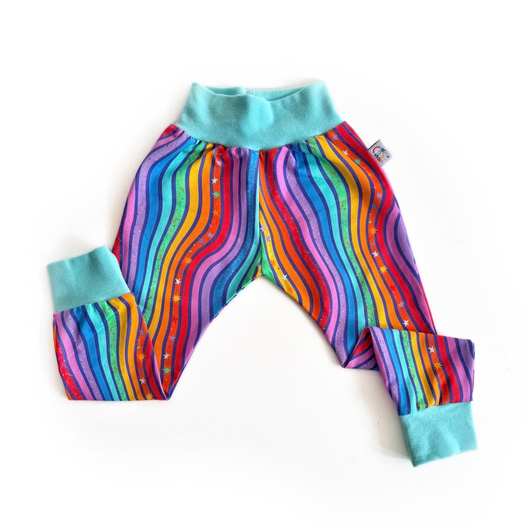 Rainbow Stripe Organic Jersey Leggings | Unisex Kids Clothing | Baby Trousers