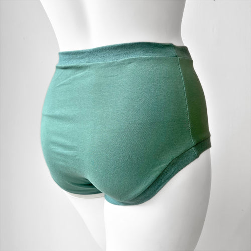 High Waisted Sea Green Adult Pants | Women's Knickers | Organic Cotton Underwear