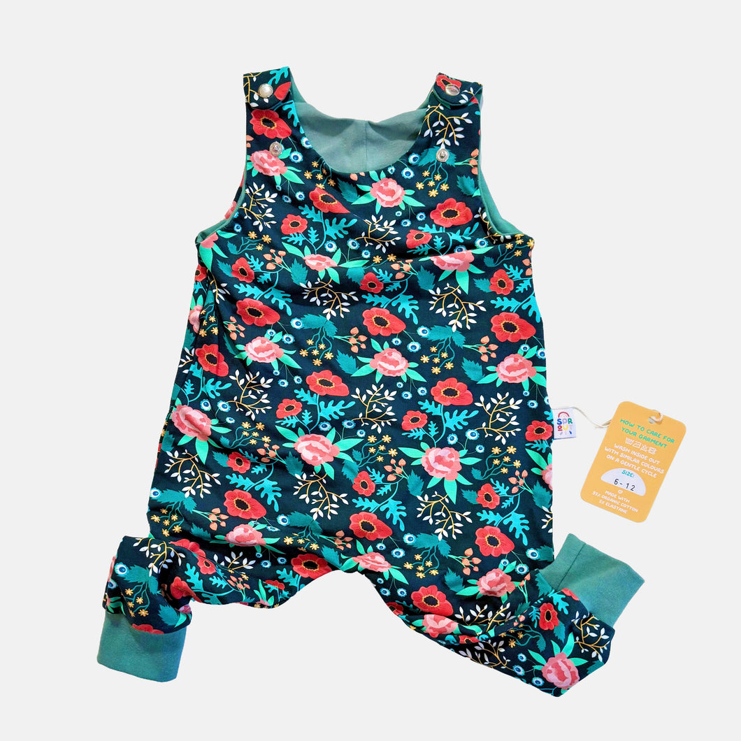 Floral Dungarees 6-12 - Seconds