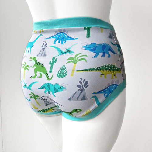 High Waisted Dinosaur Pants | Women's Knickers | Organic Cotton Underwear