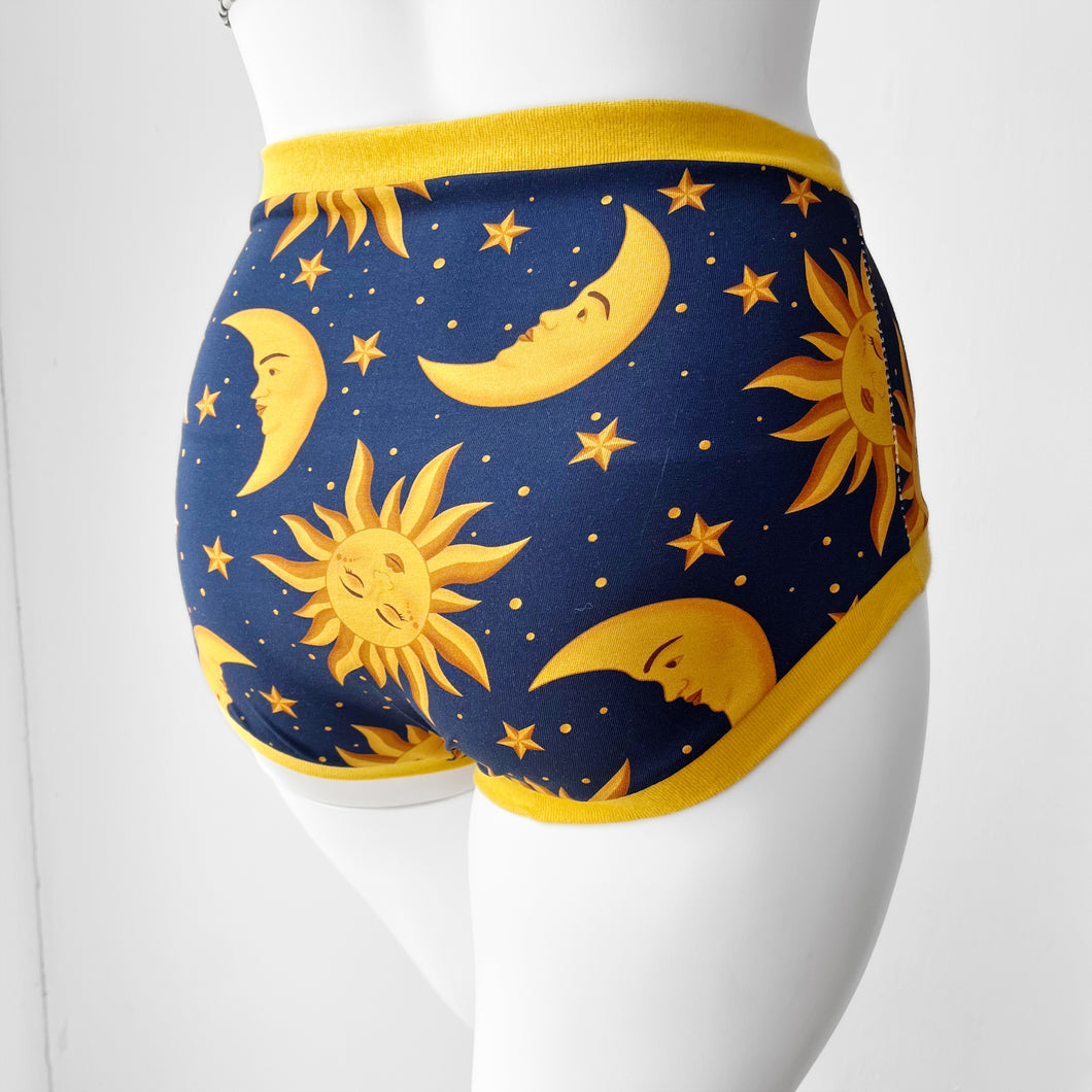 High Waisted Sun + Moon Adult Pants | Women's Knickers | Organic Cotton Underwear