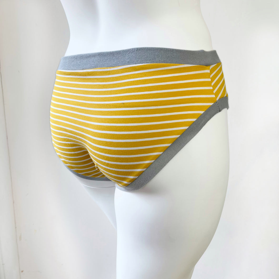 Yellow Stripe Adult Pants | Women's Knickers | Organic Cotton Underwear